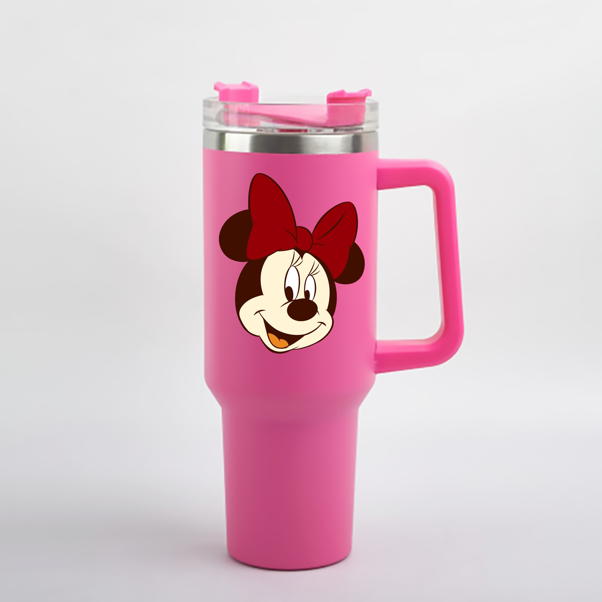 （画像用） ミッキーマウス Mickey Mouse 1200mL車用タンブラー - クリスタルステッカー（プラスチックストロー付き）